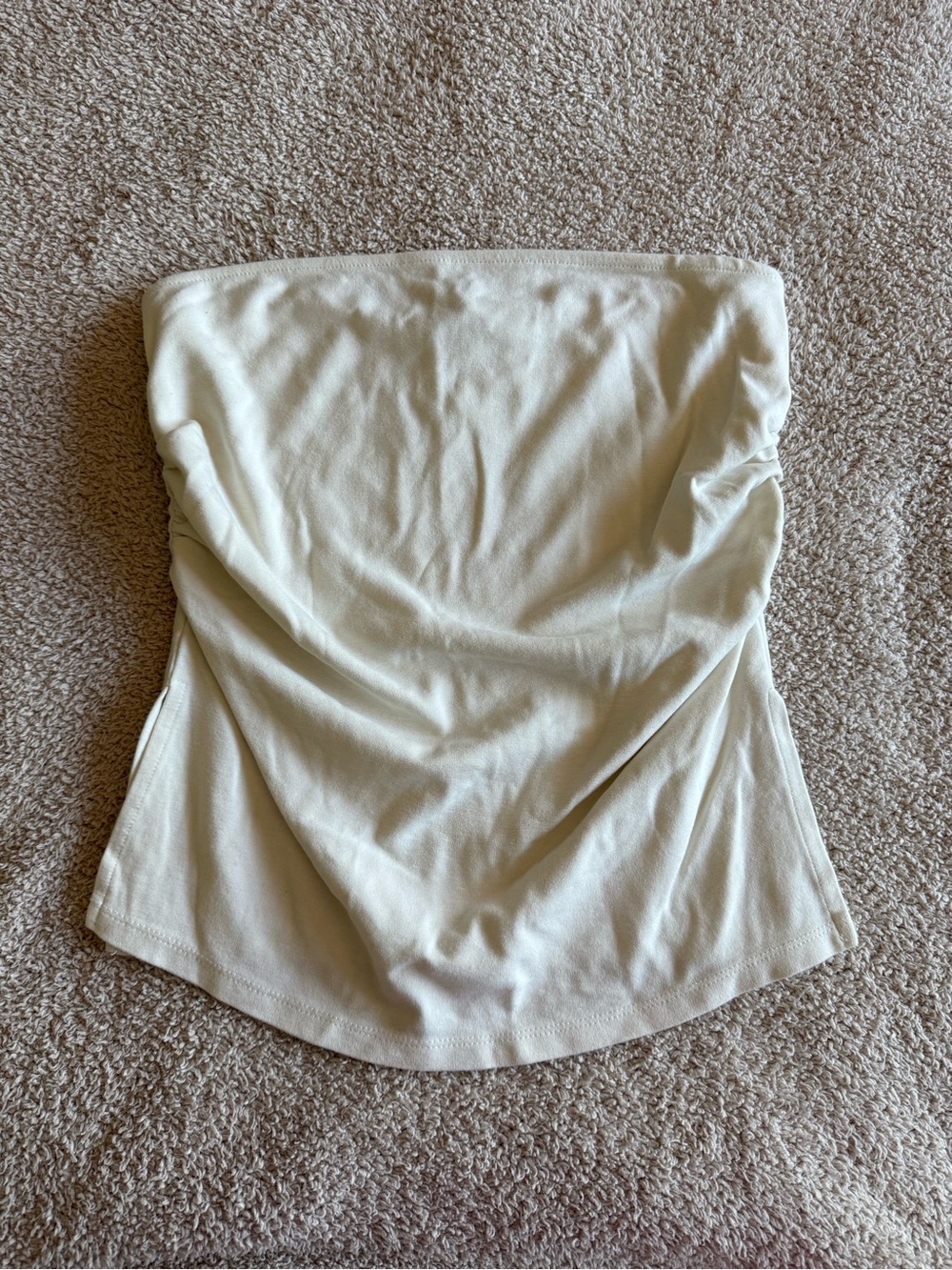 Bershka Cream Strapless Bandeau Top